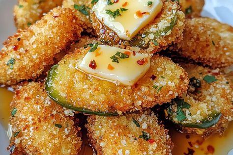 Fried Jalapeños With Brie And Honey, Honey Jalapeno, Baked Brie Jalapeno Jelly, Honey Jalapeño Ricotta Dip, Brie Hot Honey Appetizer, Brie And Honeycomb, Fried Jalapenos, Brie Cheese, Brie