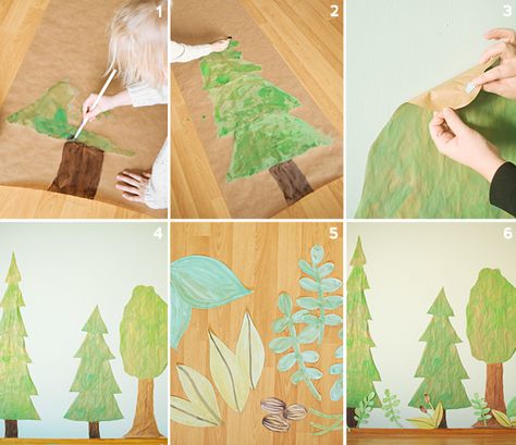 A DIY Woodland Backdrop | Oh Happy Day! Diy Woodland Backdrop, Woodland Backdrop, Lds Girls Camp, Diy Woodland, Bear Picnic, Forest Backdrops, Gift Containers, Fairy Birthday Party, Oh Happy Day