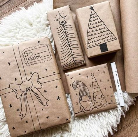 Creative Christmas Gift Wrapping, Christmas Gift Wrapping Diy, Christmas Wrapping Diy, Christmas Gift Wrapping Ideas, Xmas Gift Wrap, Creative Gift Wraps, Ideas For Friends, Gift Wrapping Inspiration, Creative Christmas Gifts