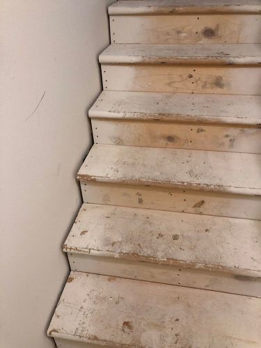 Basement Steps project | Hometalk Gray Basement, Basement Steps, Trim Board, Basement Stairs, Basement Remodel, Slate Gray, Basement Remodeling, Basement, Stairs