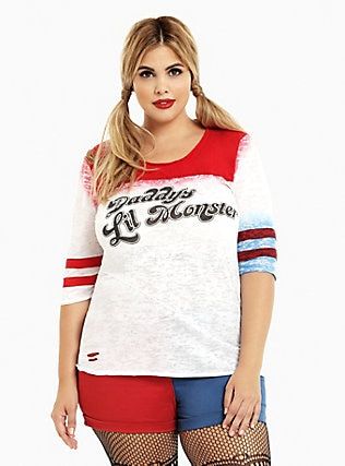 Plus Size Harley Quinn, Red Dip Dye, Harley Quinn Halloween Costume, Dancer Shirt, Harley Quinn Halloween, Plus Size Costume, Plus Size Halloween Costume, Plus Size Cosplay, Plus Size Costumes