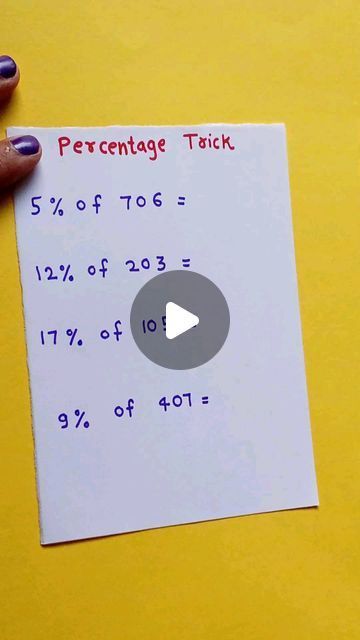 M  A  T  H  S 📝 on Instagram: "Percentage hack😉 @study_with_ishu__  .  .  #viralreels #viralvideos #trendingreels #percentage #explorepage✨ #explorepage #viral #trick #tricks #mathematics #mathsteacher #mathslover #mathmemes #studywithishu" How To Practice Maths, Maths Hacks Tips, Percentages Math Trick, Math Tricks Hacks, Percentage Tricks, Percentage Formula, Mathematics Tricks, Study Maths, Mental Math Tricks