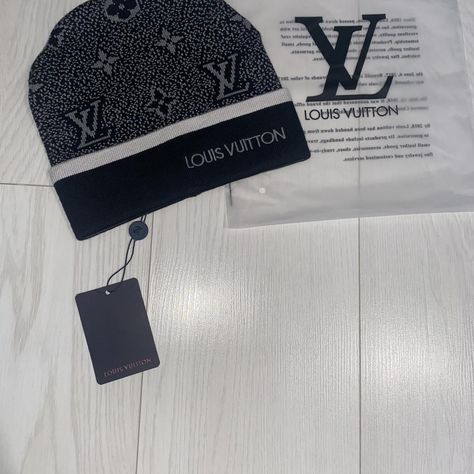 LV Monogram beanie,black and grey NEW WITH BAG AND... - Depop Boy Best Friend Gifts, Lv Beanie, Monogrammed Scarf, Beanie Black, Boy Best Friend, Lv Monogram, Outfit Idea, Christmas Sale, Christmas List