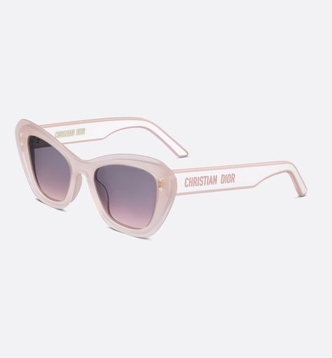 DiorPacific B3U Transparent Pink Butterfly Sunglasses | DIOR Front Highlights, Sunglasses Dior, Denim Swimsuit, Dior Pink, Dior Star, White Sunglasses, Dior Book Tote, Mens Travel Bag, Dior Sunglasses