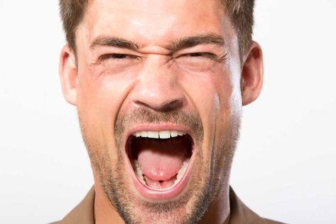 Young man screaming, close up stock photo Man Screaming Reference, Someone Screaming, Man Yelling, Scream Picture, Guy Screaming, Man Screaming, Interesting Stories, Reverse Image Search, Protein Shake