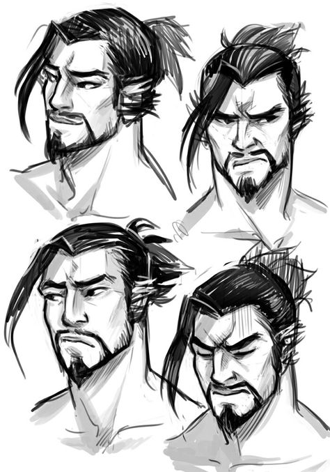 Hanzo is such a grumpy socks Grumpy Man, Overwatch Hanzo, Hanzo Shimada, Grumpy Face, Overwatch Fan Art, Face Sketch, Body Pose Drawing, Bd Comics, Drawing Expressions