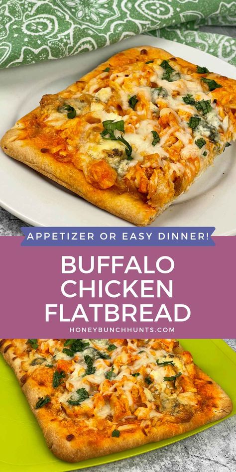 Naan Flatbread Recipes, Buffalo Chicken Flatbread Pizza, Buffalo Chicken Flatbread, Buffalo Chicken Pizza Recipe, Rotisserie Chicken Seasoning, Chicken Flatbread Pizza, Flatbread Sandwiches, Naan Pizza Recipes, Flatbread Pizza Recipes