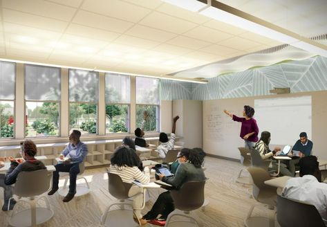 The Impact of Biophilic Learning Spaces on Student Success - LSC Morgan State University, Salk Institute, Teacher Interviews, Classroom Window, Vinyl Wall Covering, Classroom Interior, Student Survey, Georgia Institute Of Technology, Grass Pattern