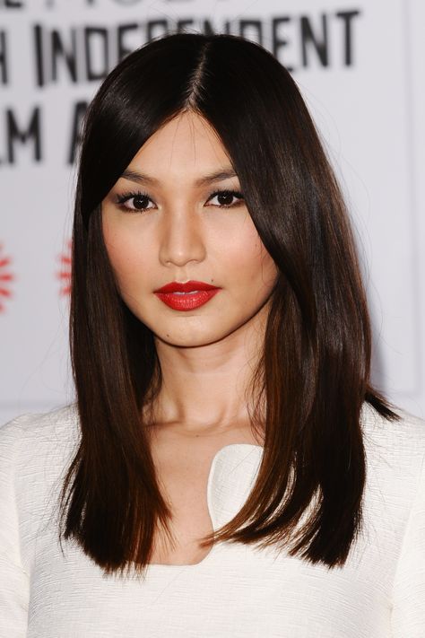 Gemma Chan Hair, Haircuts For Thick Straight Hair, Thick Straight Hair, Hair Without Bangs, Hair Consultation, Fine Hair Bangs, Weird Haircuts, Celebrity Hairstylist, Gemma Chan