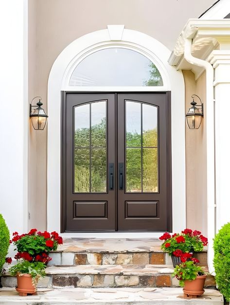 Double front entry doors modern