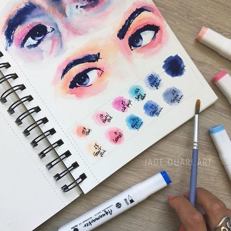 JADE OUARI on Instagram: “1st time I try AQUA MARKERS 👁 (watercolour for aquarell effect) - @artezaofficial 300gr watercolor pad, @decotimecrafts aqua markers - #art…” Aqua Markers Art, Watercolour Marker Art, Cute Handwriting, Markers Art, Marker Drawing, Drawing Inspo, Marker Art, Rose Tattoos, I Try