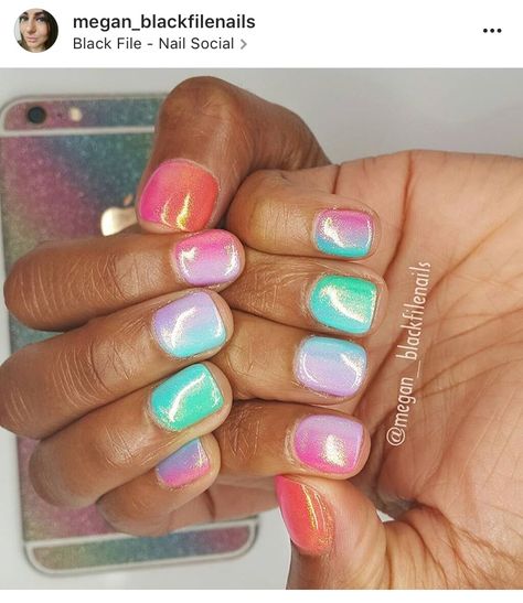 Rainbow shimmer nails. Nail Shimmer, Rainbow, Nail Art, Nails