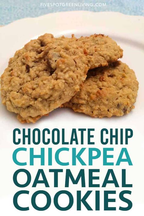 Chickpea Oatmeal, Candies Recipes, Chickpea Recipes Healthy, Chickpea Chocolate Chip Cookies, Chickpea Cookies, Chick Pea, Oatmeal Chocolate Chip, Healthy Baking Recipes, Oatmeal Chocolate