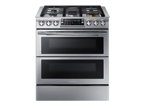 Stainless Steel Samsung Black Stainless, Double Oven Gas Range, Double Oven Gas, Gas Range Double Oven, Cleaning Oven Racks, Convection Range, Slide In Range, Samsung Appliances, Small Oven