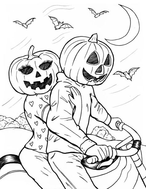 Scary Halloween Coloring Pages, Scary Coloring Pages, Halloween Coloring Pictures, Cute Halloween Coloring Pages, Free Halloween Coloring Pages, Halloween Coloring Sheets, Image Halloween, Rainbow Canvas, Pumpkin Coloring Pages