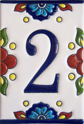 Mission Tile Number Two Tile House Numbers, Mission Tile, Tile House, Number Tiles, Ceramic House Numbers, Talavera Tile, 5 Dollar, Door Number, Number Three