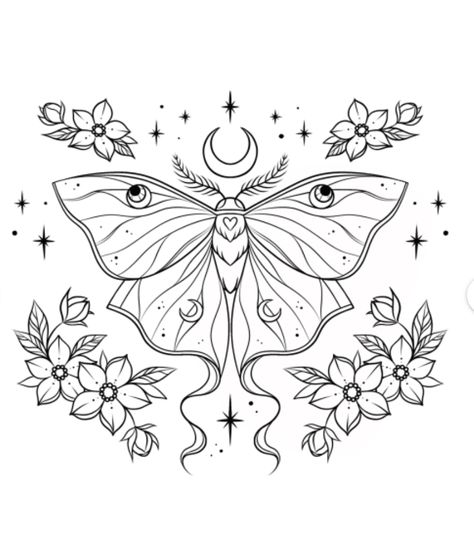 Moth Tattoo Cute, Luna Moth Tattoo, Moth Sticker, Moth Drawing, Tattoo Cute, Moth Tattoo, Desenho Tattoo, Luna Moth, Tattoo Outline