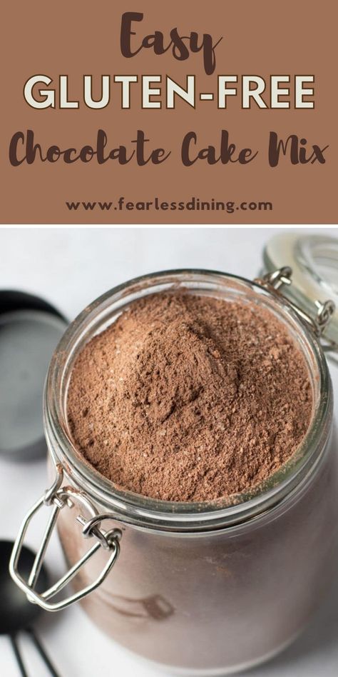 Gluten Free Cake Mix Recipes, Cake Mix From Scratch, Gluten Free Mug Cake, Chocolate Cake Mix Recipes, Gluten Free Cake Mixes, Gluten Free Vanilla Cake, Gluten Free Chocolate Recipes, Gift Jars, Gluten Free Chocolate Cake