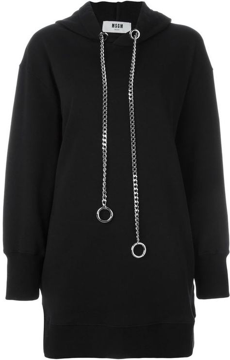 MSGM chain drawstring hoodie Gothic Fashion Casual, Merch Ideas, Hoodies For Women, Designer Hoodies, Palm Angels, Drawstring Hoodie, Apple Pay, Hoodie Design, Gothic Fashion