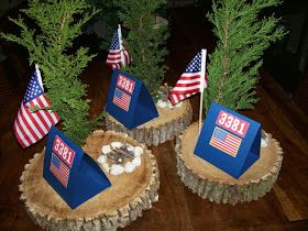 Cub Scout Blue And Gold Centerpieces, Campfire Centerpiece, Scout Decorations, Brownie Quest, Eagle Ceremony, Boy Scouts Eagle, Tiger Scouts, Cub Scout Crafts, Cub Scouts Tiger