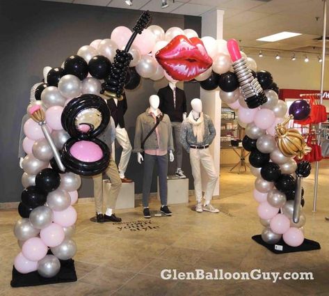 Cosmetology Grad Party Ideas Cosmetology Graduation Party, Beauty School Graduation, Cosmetology Graduation, Makeup Birthday Party, Salon Party, Makeup Themes, Beautiful Balloons, Spa Birthday Parties, Spa Birthday