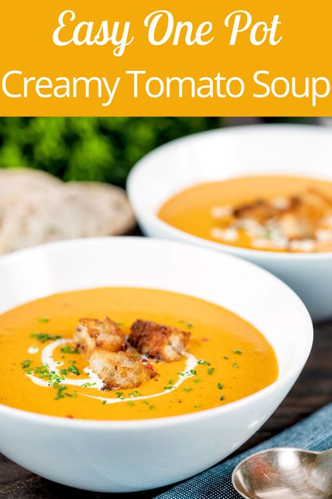 Creamy tomato soup, elevates the classic comfort food to a whole new level. The velvety texture and rich flavors make this cream of tomato soup a family favorite. Once you make this luscious soup, your family will never go back to canned tomato soup again! Tomato Soup Instant Pot, Mind Recipes, Creamy Tomato Soup Recipe, Cream Of Tomato, Cream Of Tomato Soup, Vegetarian Instant Pot, Tomato Soup Recipe, Canned Tomato Soup, Indian Dinner