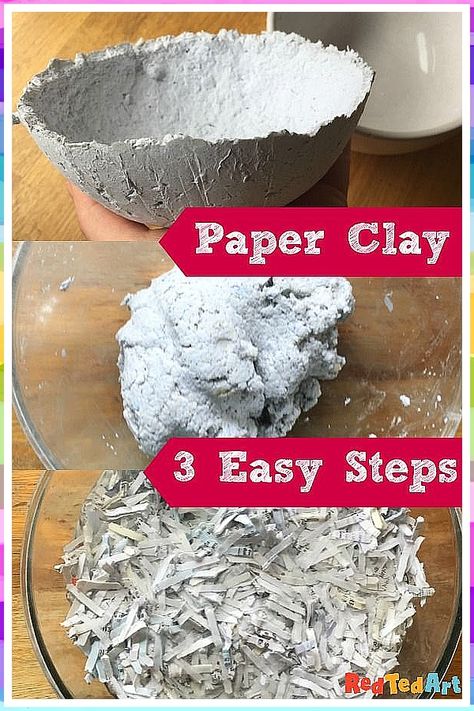 Transform your paper into works of art with these cool and intricate paper craft ideas. Clay Bowls, Red Ted Art, Homemade Clay, Paper Mache Clay, Paper Mache Art, Paper Mache Crafts, Shredded Paper, Clay Food, Make Paper