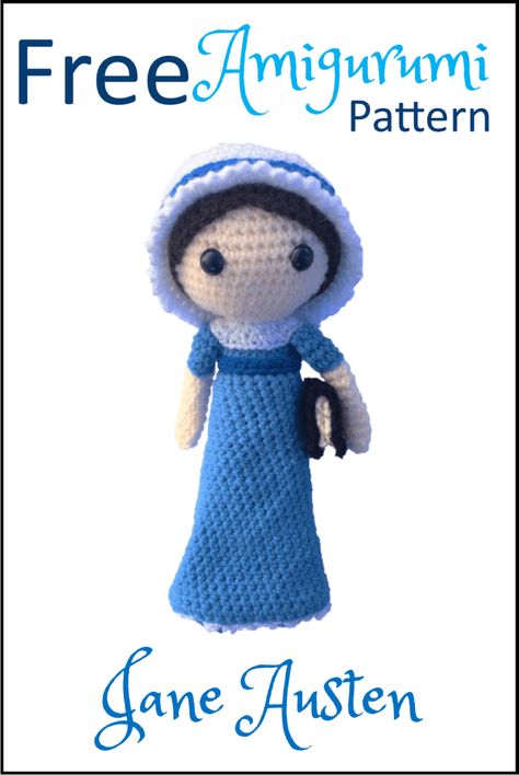 Free Jane Austen Amigurumi Pattern (Crochet) - Daisy and Storm Daisy And Storm, Free Dobby, Light Worsted Weight Yarn, Rabbit Crafts, Crochet Dolls Free Patterns, Crochet Plush, Crochet Gratis, Crochet Daisy, Tiny Dolls