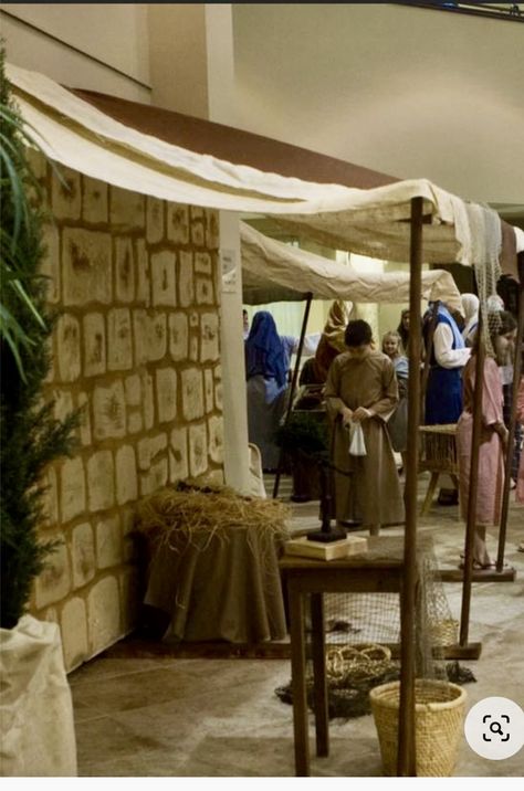 Bethlehem Themed Party, Walk Through Bethlehem Ideas, Hometown Nazareth Vbs, Bethlehem Decorations, Egypt Vbs Decorations, Ancient Bethlehem, Childrens Ministry Christmas, Nazareth Village, Kids Church Christmas