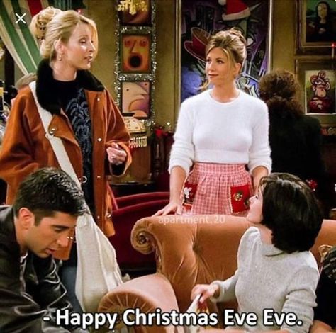 Friends Christmas Tree, Merry Christmas Eve Quotes, Merry Christmas Eve Eve, Phoebe Friends, Christmas Eve Quotes, Lazy Christmas, Christmas Tree Gif, Christmas Quotes For Friends, Friends Episode