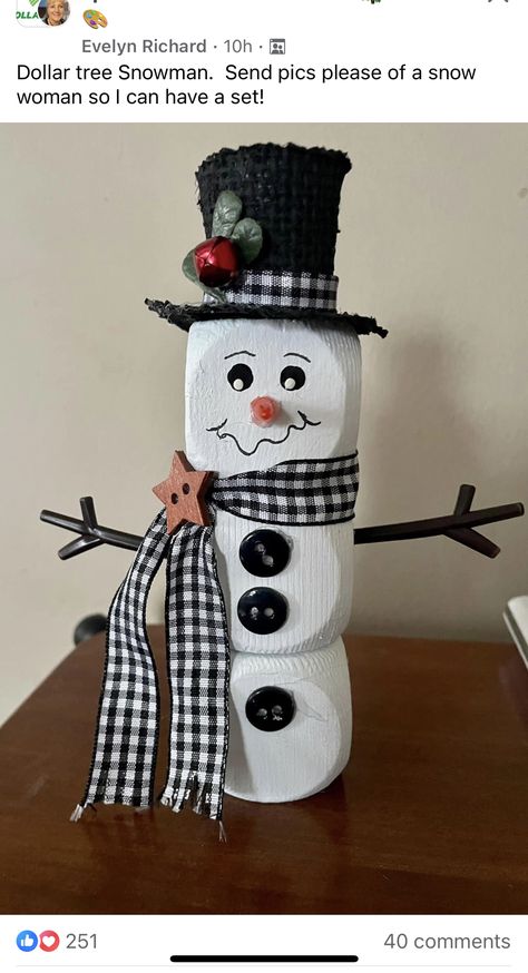 Dice Snowman, Snowman Crafts Diy, Tree Projects, Dollar Store Christmas Crafts, Jenga Blocks, Holiday Wreaths Diy, Ideas Navidad, Wooden Christmas Crafts, Homemade Christmas Decorations