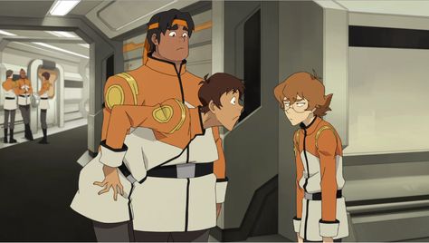 Lance to Pidge as he and Hunk first met Pidge in their Galaxy Garrison uniforms without knowing her true identity as girl and Pidge is getting annoyed by his words about hanging out as boys before she walks away from them- "Hello? Pizza? Girls? Astronauts?" from Voltron Legendary Defender Voltron Garrison, Garrison Trio, Galaxy Garrison, Pizza Girls, Form Voltron, Short People, The Big Four, True Identity, Voltron Legendary Defender