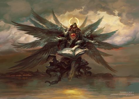 https://www.artstation.com/artwork/qeG92 Archangel Azrael, Peter Mohrbacher, Ange Demon, Idee Cosplay, 다크 판타지, Angels And Demons, Angel Art, Fallen Angel, An Angel