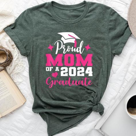 Shop Proud Mom Of 2024 Graduate Senior Mother College Graduation Bella Canvas T Shirt. Available on many styles, sizes, and colors. Mom Of Graduate Shirt, Senior 2023 Mom Shirts, Senior Mom Shirts 2025, Proud Senior Mom Shirt, 2024 Graduate Shirts, Grad Shirts, Raglan Shirt Women, Henley Shirt Men, Christmas Sweater Men