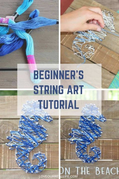 Looking for a beginner's string art tutorial? These simple step-by-step instructions will help you DIY a personal decor piece for your home or a gift! #stringart #walldecor #DIY String Art For Beginners, Recycled Crafts Kids Projects, Recycled Crafts Kids, String Art Tutorials, String Wall Art, Nail String Art, Art For Beginners, String Art Patterns, String Art Diy