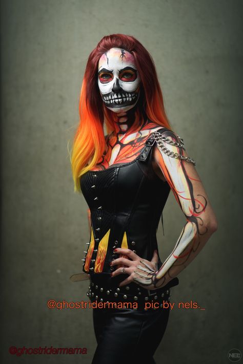 Women Of Marvel, Rule 63, Ghost Rider, Body Painting, Digital Image, Halloween Face Makeup, Halloween Costumes, Ghost, Dress Up