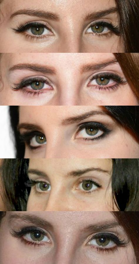 Lana Del Rey #LDR #eyes [i love her dark green eyes!] Lana Del Rey Lash Extensions, Lana Eye Makeup, Lana Feel Rey Makeup, Lana Del Rey Eye Makeup, Lana Del Rey Lashes, Lana Del Rey Eyes, Lana Makeup, Makeup For Dark Green Eyes, Lana Del Ray Makeup