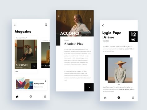 This is a magazine app that allows users to be as immersed as possible while reading with beautiful layouts and pictures. Hope you like！ ✨-----------------------------------  Follow us on Twitter &... Blog App Design, Instagram Magazine, Mobile Website Design, Digital Communication, Ui Ux 디자인, Graphisches Design, App Interface Design, Mobile Web Design, Apps Development