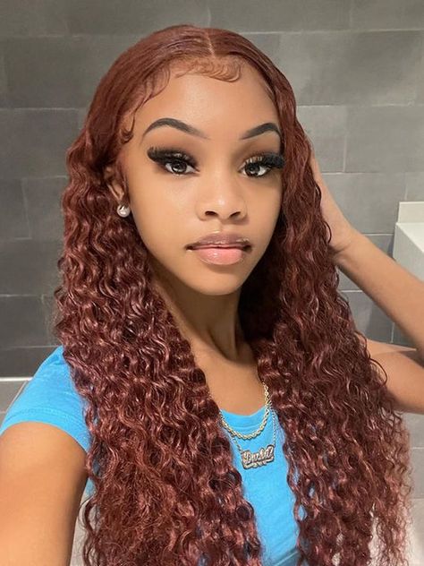 Dorsanee Hair Official Store Lace wig 100% Human Hair wear go glueless Curly Human Hair Wig, Wigs For Sale, Colored Wigs, Auburn Hair, Short Bob Wigs, Lace Hair, Hair Wear, Reddish Brown, Curly Wigs