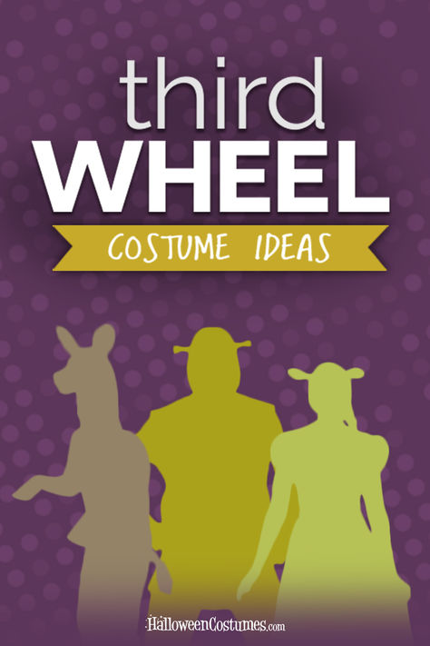 Do you ever feel like the third wheel when you go out with your friends? Make the most of your situation with these hilarious third wheel costumes! They're great Halloween costume ideas for friends and couples with a plus one. Third Wheel Halloween Costume Ideas, Third Wheel Costumes Halloween, 3rd Wheel Halloween Costume, Couple And Third Wheel Costumes, Third Wheel Costumes, Third Wheel Halloween Costumes, Costume Ideas For Friends, Two Girls One Guy, Diy Adult Halloween Costumes