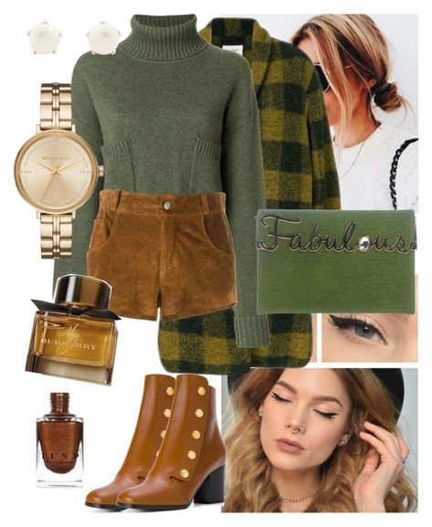 P821| Turtleneck| Green|| Shorts| Brown|| Booties| Brown|| Coat| Green|| Multicolored| Bun| Wavy| Clutch| Green|| Nude eye| Brown lip| Nail| Brown|| Watch| Gold|| Earrings| Pearl|| White| Gold| ⚜️ by emramisa-1 on Polyvore featuring polyvore, fashion, style, ChloÃ©, Ãtoile Isabel Marant, Au Jour Le Jour, Mulberry, Charlotte Olympia, Michael Kors, Lulu Frost, Burberry and clothing Cultural Photoshoot, Meet Your Teacher, Mint Fashion, Brown Watch, Nail Brown, Brown Watches, Lulu Frost, Brown Booties, Green Coat