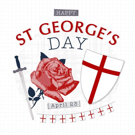 St George day April 23 Remembrance Day Pictures, Happy St George's Day, Raven Pictures, St George Flag, April Activities, Gold Sovereign, St Georges Day, Football Books, Uk Places