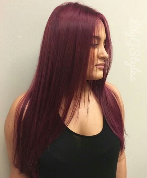 Dyed Hair Full Head, Pelo Colorado, Burgundy Hair Dye, Pelo Color Vino, Dark Red Hair Color, Wine Hair Color, Hair Color Mahogany, Plum Hair, Wine Hair