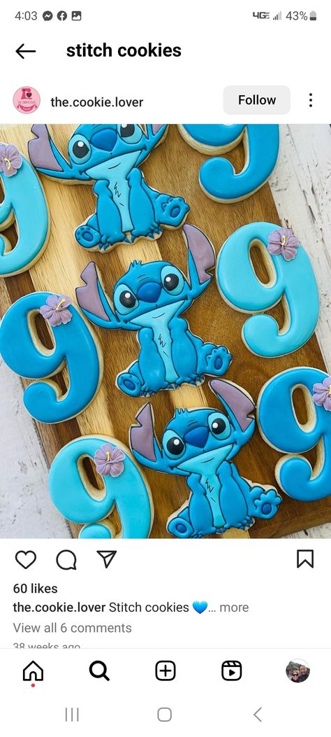 Disney Stitch Cookies Decorated, Stitch Cookie Cake, Lilo And Stitch Sugar Cookies, Stitch Birthday Cookies, Stitch Cookies Decorated, Stitch Sugar Cookies, Lilo And Stitch Cookies, Stitch Cookies, Stitch Bday