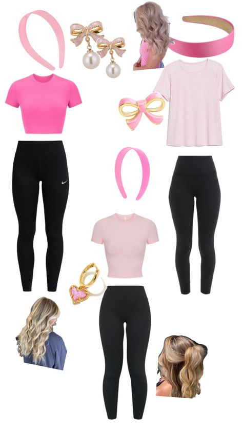 Barbie Spirit Week Outfit, Pink Out Outfits Spirit Week, Students Dress Like Teachers Spirit Week, Pink Out Day Spirit Week, Pink Out Spirit Week, Easy Decades Day Outfits, Pink Out Outfits, Decades Day Spirit Week, Decades Day Outfits