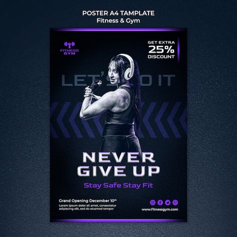 Gym Opening Poster, Grand Opening Poster, Poster Sport, Gym Poster, Workout Posters, Sport Poster, Gym Training, Instagram Story Template, Banner Template