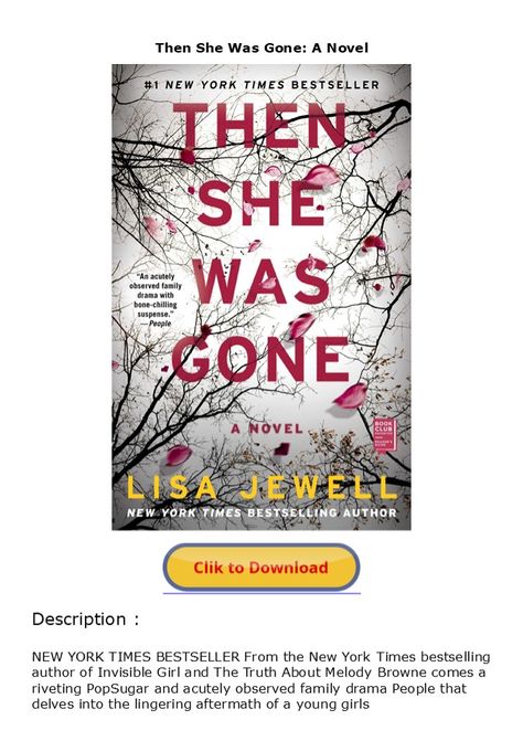 PDF Then She Was Gone: A Novel Then She Was Gone, Gone Book, Madam Secretary, School Bus Driver, Ppt Presentation, Slide Show, Family Drama, Bus Driver, Riveting