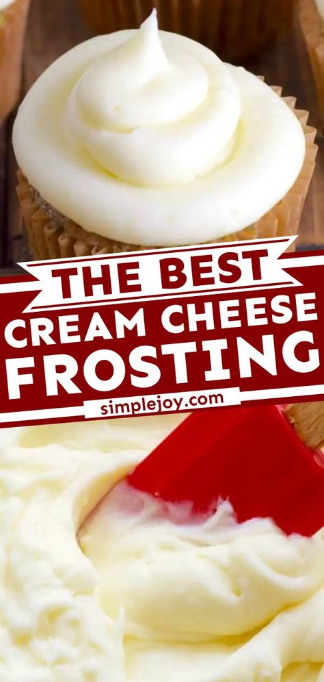 This simple Cream Cheese Frosting is the BEST! Not only is it quick to make, but it is also smooth, creamy, and not too sweet. You can even add color or flavor! Use this frosting recipe for an easy… Pipeable Cream Cheese Frosting, Best Cream Cheese Frosting Recipe, Simple Cream Cheese Frosting, Homemade Cream Cheese Icing, The Best Cream Cheese Frosting, Best Cream Cheese Frosting, Cream Cheese Icing Recipe, Homemade Cream Cheese Frosting, Baked Items