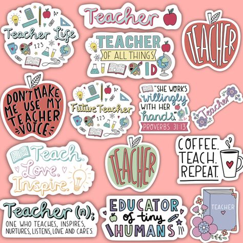 Aesthetic Teacher, Positivity Stickers, Teacher Stickers, Teacher Things, Education Poster, Beautiful Stickers, Back To School Gifts, Fun Stickers, School Gifts