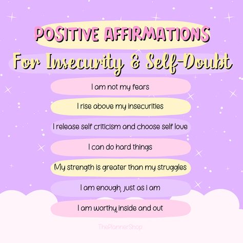 When you're feeling insecure, it can feel like your whole world is crumbling. But here's the thing: YOU ARE STRONGER THAN ANYTHING YOU’RE FEELING INSECURE ABOUT. 💗💗 You have the power to rise above anything negative you think about yourself. It takes practice, but every time you try loving yourself instead of criticising, it gets easier and easier to do. Keep practicing! You have so much strength inside of you—you just have to find it! ✨👑 #PositiveAffirmations #DailyAffirmations #Affirmations What To Do When You Feel Insecure, It Gets Easier, Keep Practicing, 2024 Board, You Are Stronger, Step Workout, Love Journal, Here's The Thing, Loving Yourself